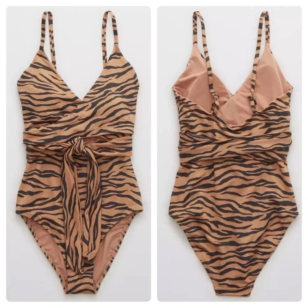 Aerie Animal Print Wrap Swimsuit - Picture 4 of 6
